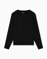 Emporio Armani - Blusa in tessuto sablé stretch nero