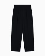 Emporio Armani - Pantaloni con pinces in tessuto sablé stretch nero
