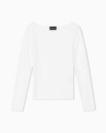 Emporio Armani - Maglia in jersey jacquard fantasia geometrica bianco