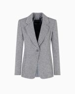 Emporio Armani - Blazer monopetto in misto viscosa chevron icon grigio