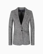 Emporio Armani - Blazer monopetto in maglia compatta di jersey principe di galles icon grigio