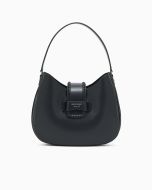 Emporio Armani EW002272AF17655UC001 Borsa a spalla hobo media in pelle con fibbia nero