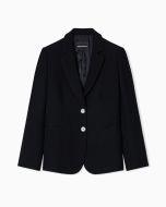 Emporio Armani - Blazer monopetto in tessuto tecnico trama wafer asv nero