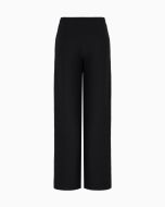 Emporio Armani - Pantaloni palazzo in jersey operato goffrato asv nero