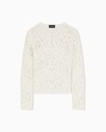 Emporio Armani - Giacca in tessuto ricamo cornely effetto macramé bianco