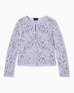 Emporio Armani - Giacca in tessuto ricamo cornely effetto macramé viola