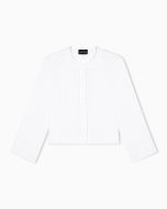 Emporio Armani - Camicia in tessuto fluido jacquard micro leopardato bianco
