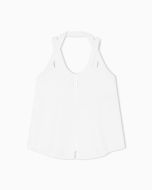 Emporio Armani - Top in tessuto fluido jacquard micro leopardato bianco