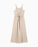 Emporio Armani - Abito in twill crepe con fusciacca beige