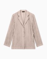 Emporio Armani - Giacca monopetto in creponne plissé sparkling beige