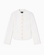 Emporio Armani - Giacca in lino e lyocell tinto capo bianco