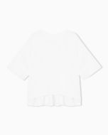 Emporio Armani - T-shirt in jersey interlock con rouches bianco