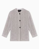 Emporio Armani - Giacca camicia in garza di lino beige