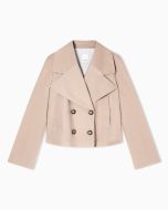 Emporio Armani - Blouson doppiopetto in popeline Eagle Club beige