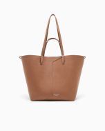 Shopper in pelle Emporio Armani 1981 marrone della nuova stagione - Vista frontale