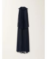 Fabiana Filippi - Abito in tulle plissé blu notte