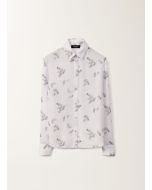 Fabiana Filippi - T-shirt in georgette stampa Botanical Picta, malva