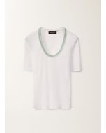 Fabiana Filippi - T-shirt in jersey, bianco ottico e verde acqua