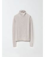 Fabiana Filippi - Maglia fisherman in platinum con lurex, greige