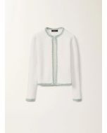 Fabiana Filippi MAD275F669L3810000VR2 Cardigan in cotone organico, bianco ottico e verde acqua