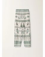 Fabiana Filippi - Pantalone in twill di seta stampa Picta, bianco, verde acqua e ottanio