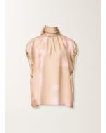 Fabiana Filippi - Top in twill di seta stampato memento rosae