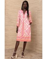 Hale Bob - Abito midi in jersey Miller corallo