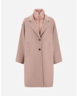 Herno - Cappotto in velour wool cloth e nylon ultralight rosa