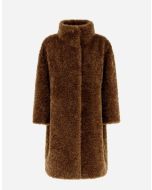 Herno - Cappotto in curly faux fur caramello