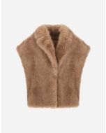 Herno - Smanicato tocco pelliccia a pelo lungo chantilly
