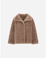 Herno - Giacca corta tocco pelliccia effetto curly chantilly