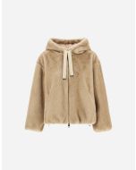 Herno - Bomber in melange alternative mink fur chantilly
