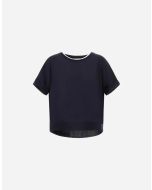 Herno - T-shirt in glam knit effect blue navy