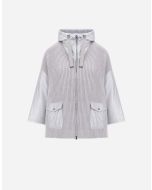Herno MC00036DR70264_9404 Giacca Resort in pura lana a costa inglese e nylon ultralight grigio perla