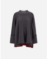 Herno - Poncho in lana punto double ferro