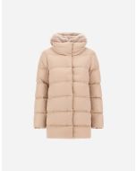 Herno - A-Shape in raso e lady alternative fur chantilly