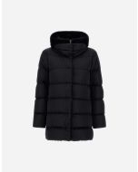 Herno - A-Shape in raso e lady alternative fur nero