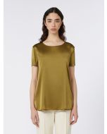 Max Mara - T-shirt in raso di seta CORTONA oliva