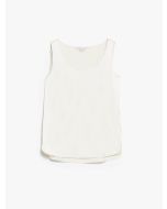 Max Mara - Top in raso di seta stretch PAN bianco