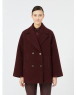 Max Mara - Giaccone doppiopetto in misto lana OBLIQUA borgogna