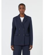 Max Mara - Blazer doppiopetto in tessuto punto Milano VIRGUS blu navy