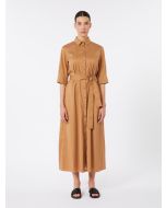 Max Mara - Abito chemisier in cotone stretch COGNAC cammello