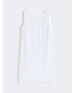 Max Mara - Abito ad A in jersey macramé bianco ottico