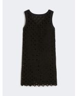 Max Mara - Abito ad A in jersey macramé nero