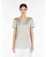 MM Max Mara - T-shirt in raso di seta CORTONA ghiaccio