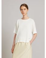 MM Max Mara - Maglia in filato di viscosa crepe FURETTO bianco ottico