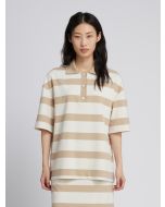 Polo mezza manica Abetaia MM Max Mara in jersey punto Milano beige - Vista frontale