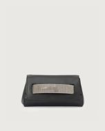 Orciani - Clutch Gossip Alba Chain in pelle nero