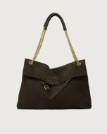 Orciani - Borsa Venus Nabucco Midi a spalla in pelle nabuk t. moro