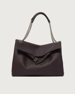 Orciani - Borsa Venus Soft Midi a spalla in pelle martellata burgundy